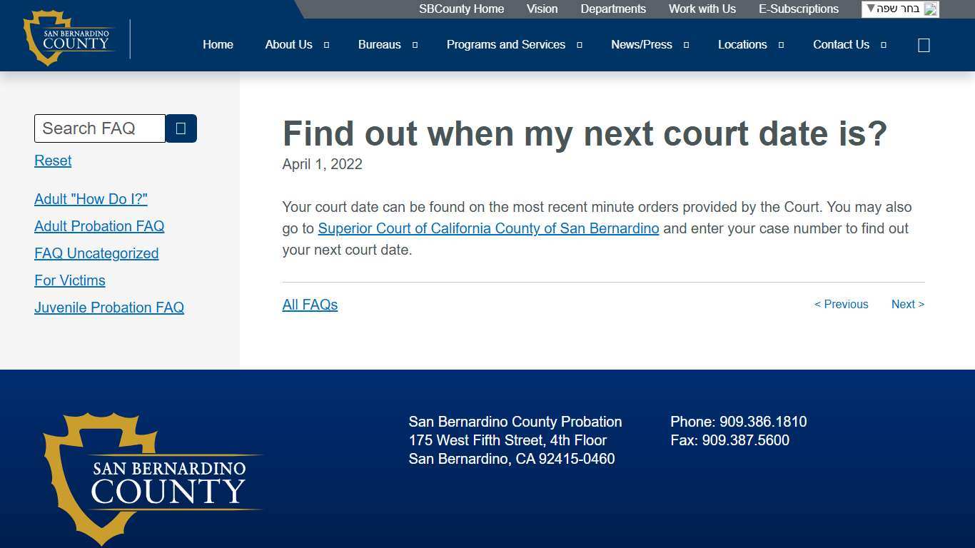 Find out when my next court date is? – San Bernardino County Probation