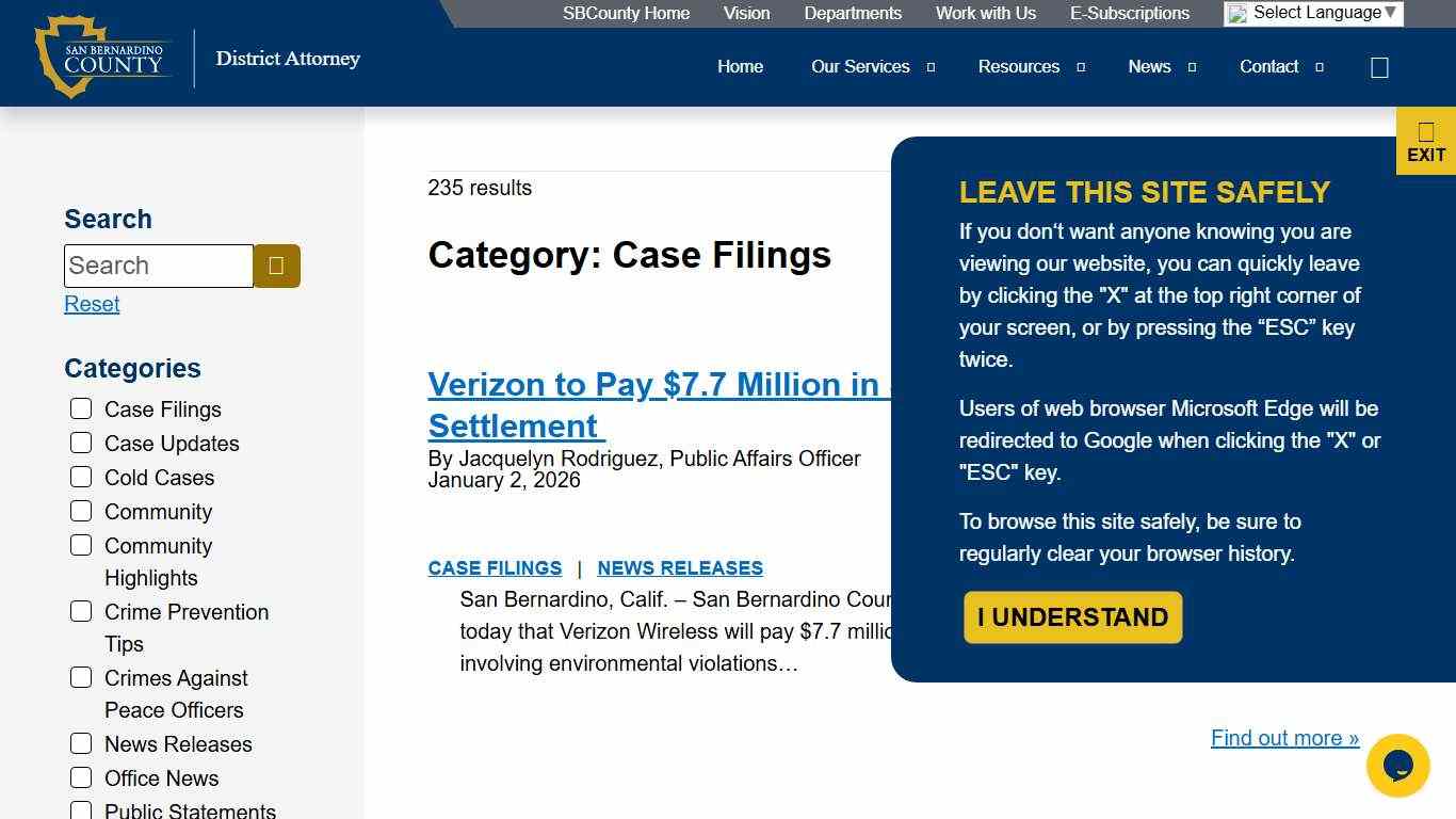 Case Filings - Category - San Bernardino County District Attorney