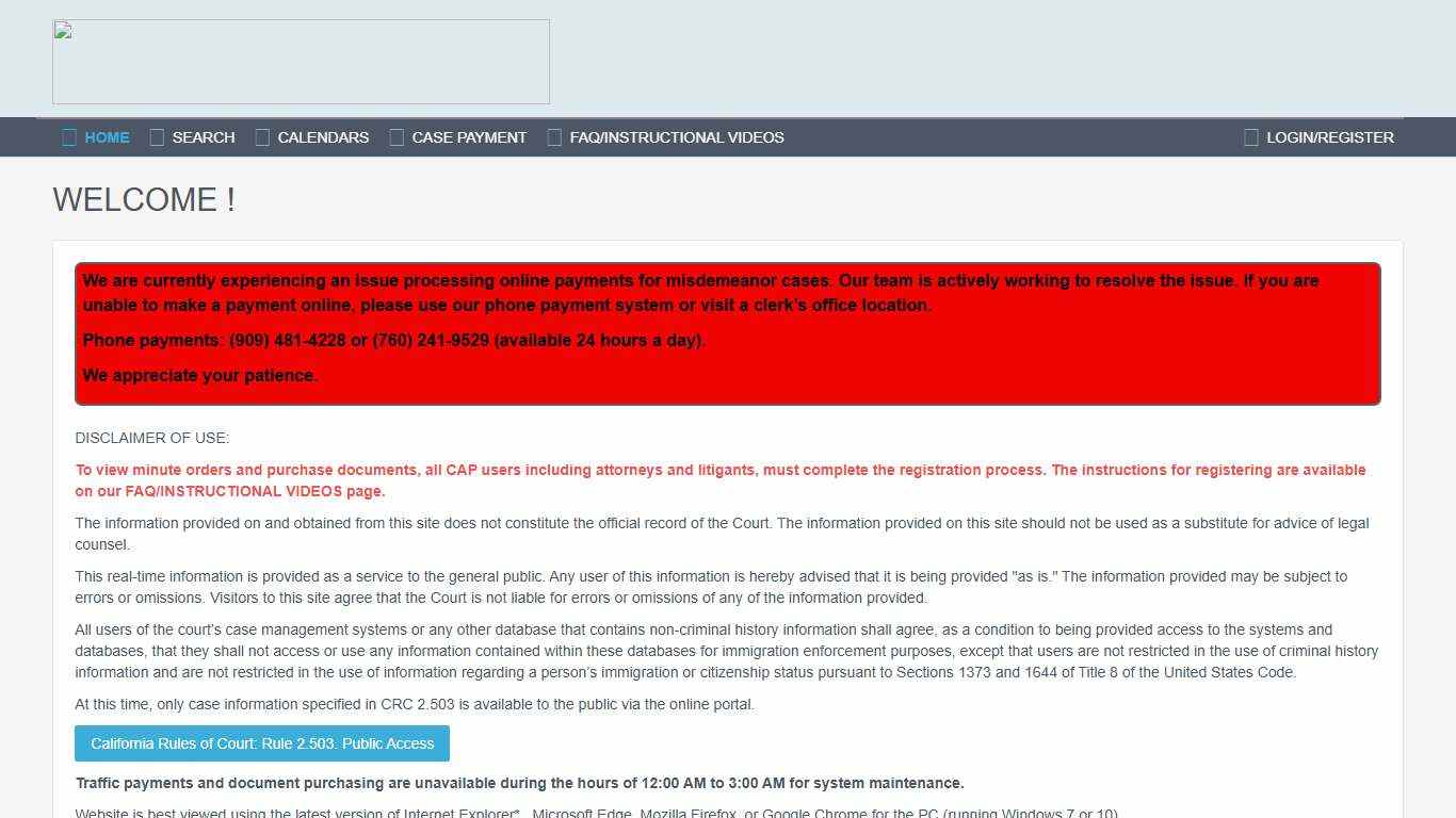 Public Portal - Superior Court of California, County of San Bernardino